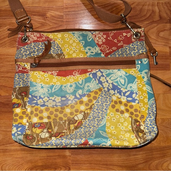 Fossil Maddox Boho Tapestry Purse/Shoulder Bag, Cross Body-Pockets 10.5” x 9” - Picture 4 of 15